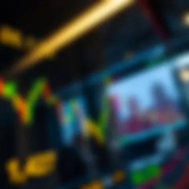 Stock Prices in Flux Close-up of declining stock prices on a trading platform