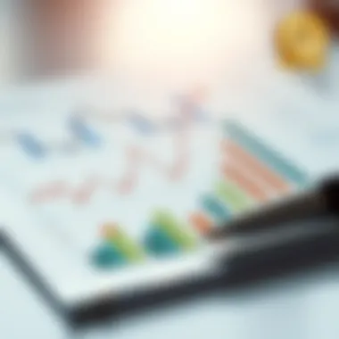 Financial projections chart with growth indicators