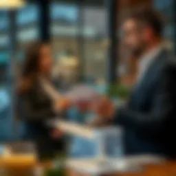 Real estate agent discussing property details