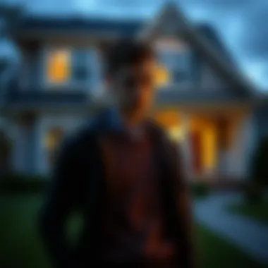 Making an Informed Decision A person contemplating their options in front of a house