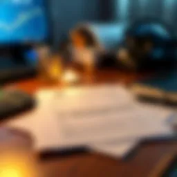Car refinancing paperwork on a desk