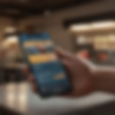 A person using a mobile app to add funds to a debit card