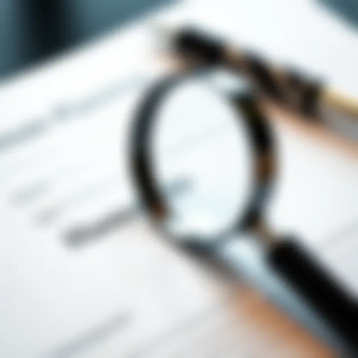 Magnifying Glass on Estate Planning Documents A close-up of a magnifying glass over estate planning documents