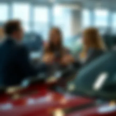 Two individuals negotiating a car deal