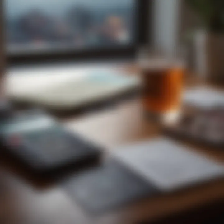 A calculator and a travel guide book on a table