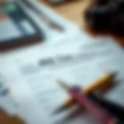 A detailed view of IRS forms and tax documents