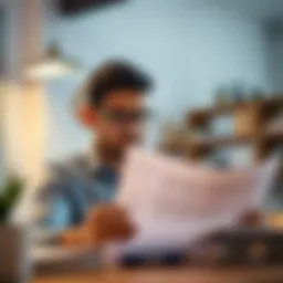 A thoughtful person reviewing financial documents