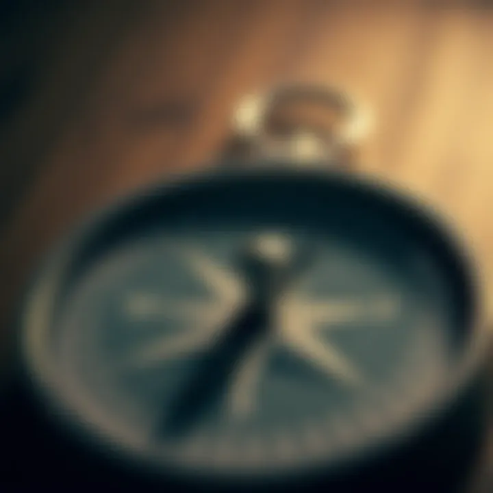 Finding Direction in Career Transition A compass indicating direction towards new opportunities