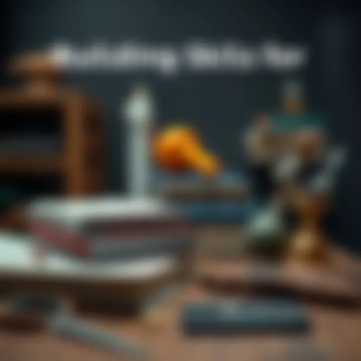 Building Skills for a New Career Books and tools representing skill development and learning