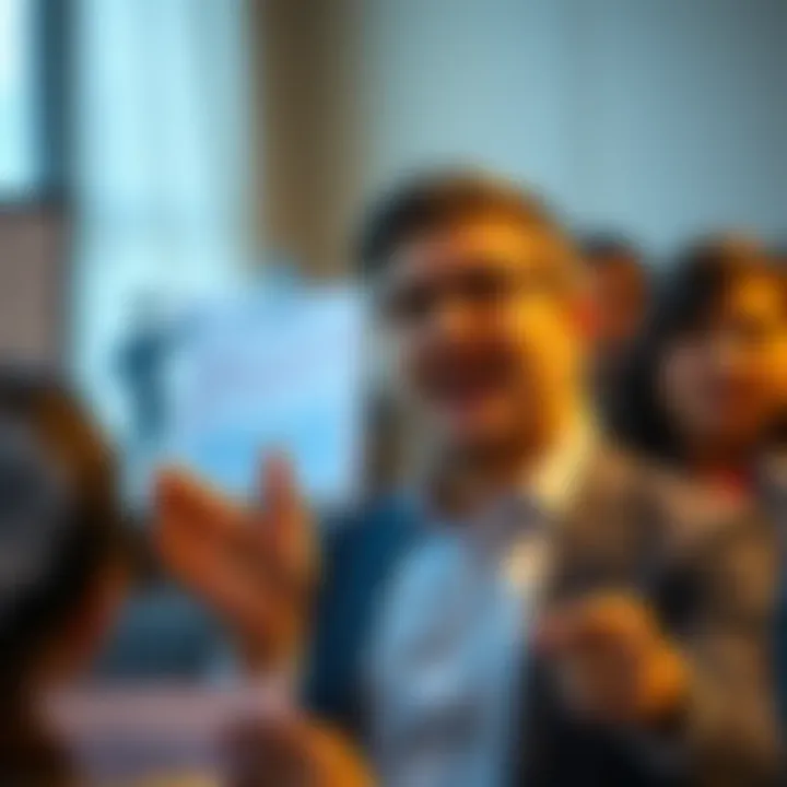 A confident individual presenting a business idea