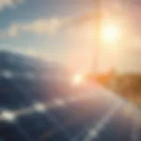 Solar panels harnessing sunlight for energy