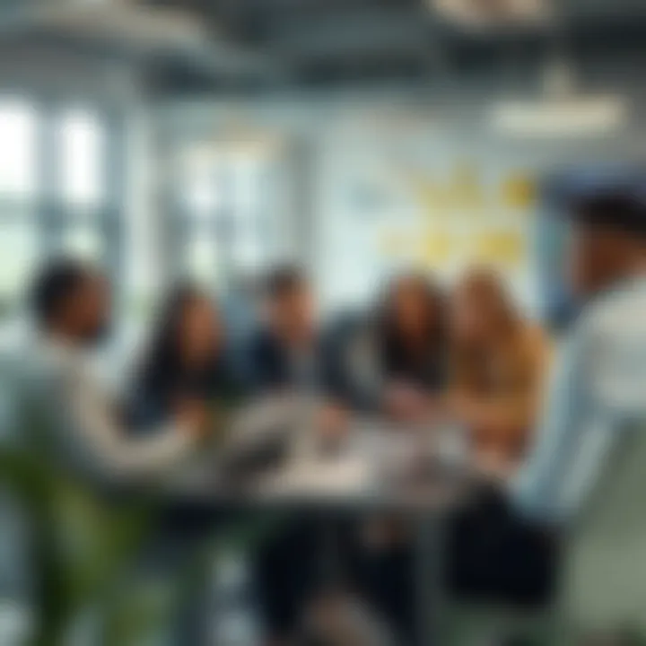 Innovative Strategies for Business Success A diverse group of entrepreneurs brainstorming in a creative office