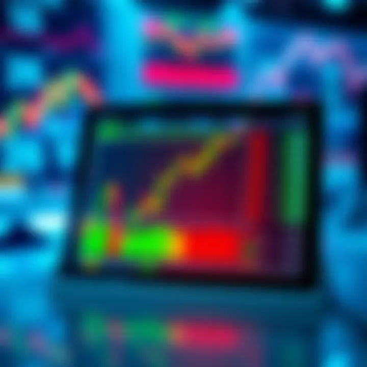 Vibrant Display for Stock Market Analysis Tablet with vibrant display illustrating stock market data