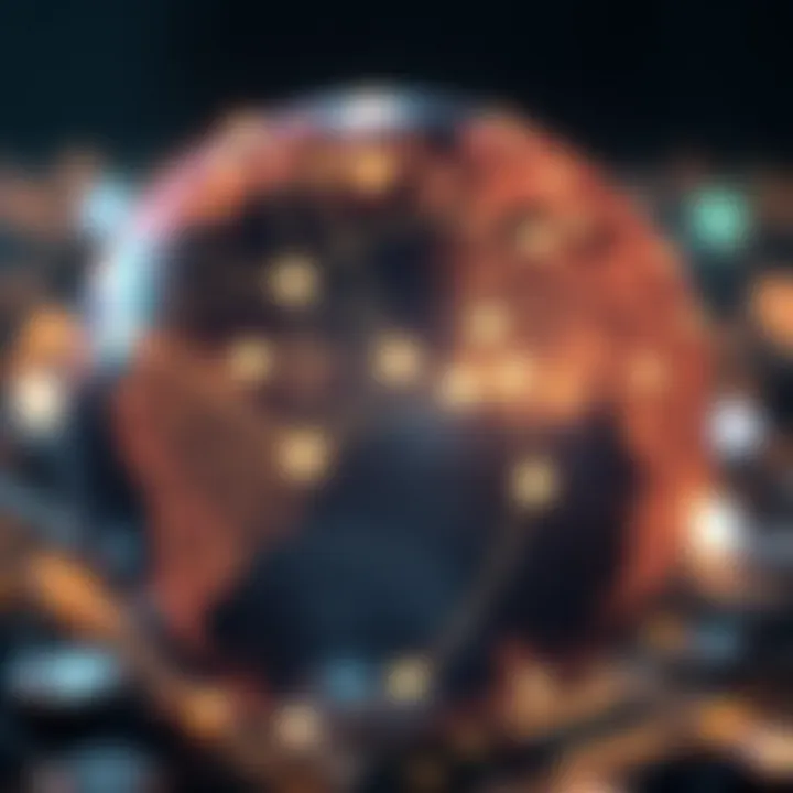 A globe with flight paths and connectivity illustrated.