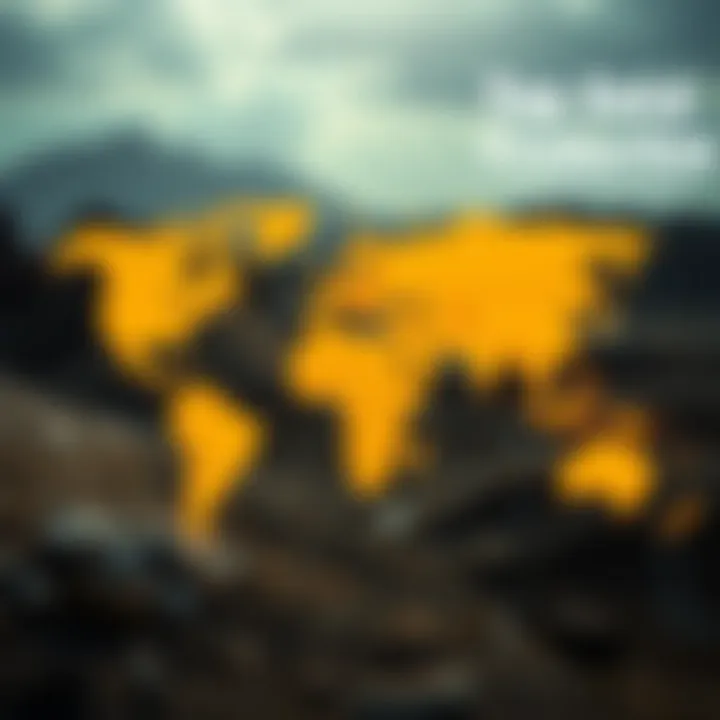 Global Gold Production Overview Map highlighting top gold producing countries around the world