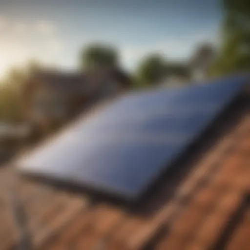 Solar panel installation on a residential roof