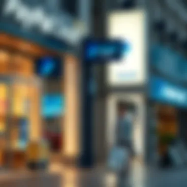 A diverse range of retail storefronts displaying PayPal Credit signage