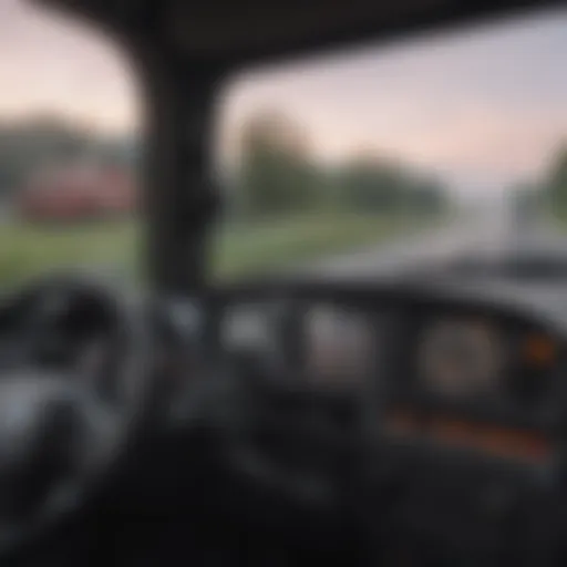 A detailed view of a used truck's dashboard and odometer.