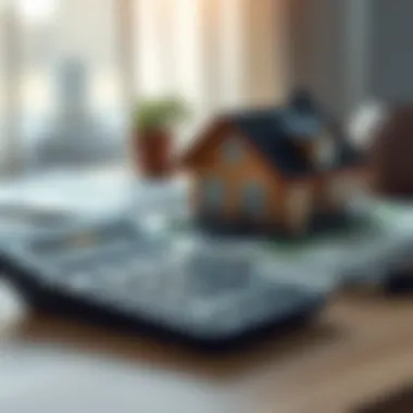 Calculator and home model on a table