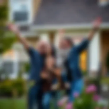 Family celebrating home ownership